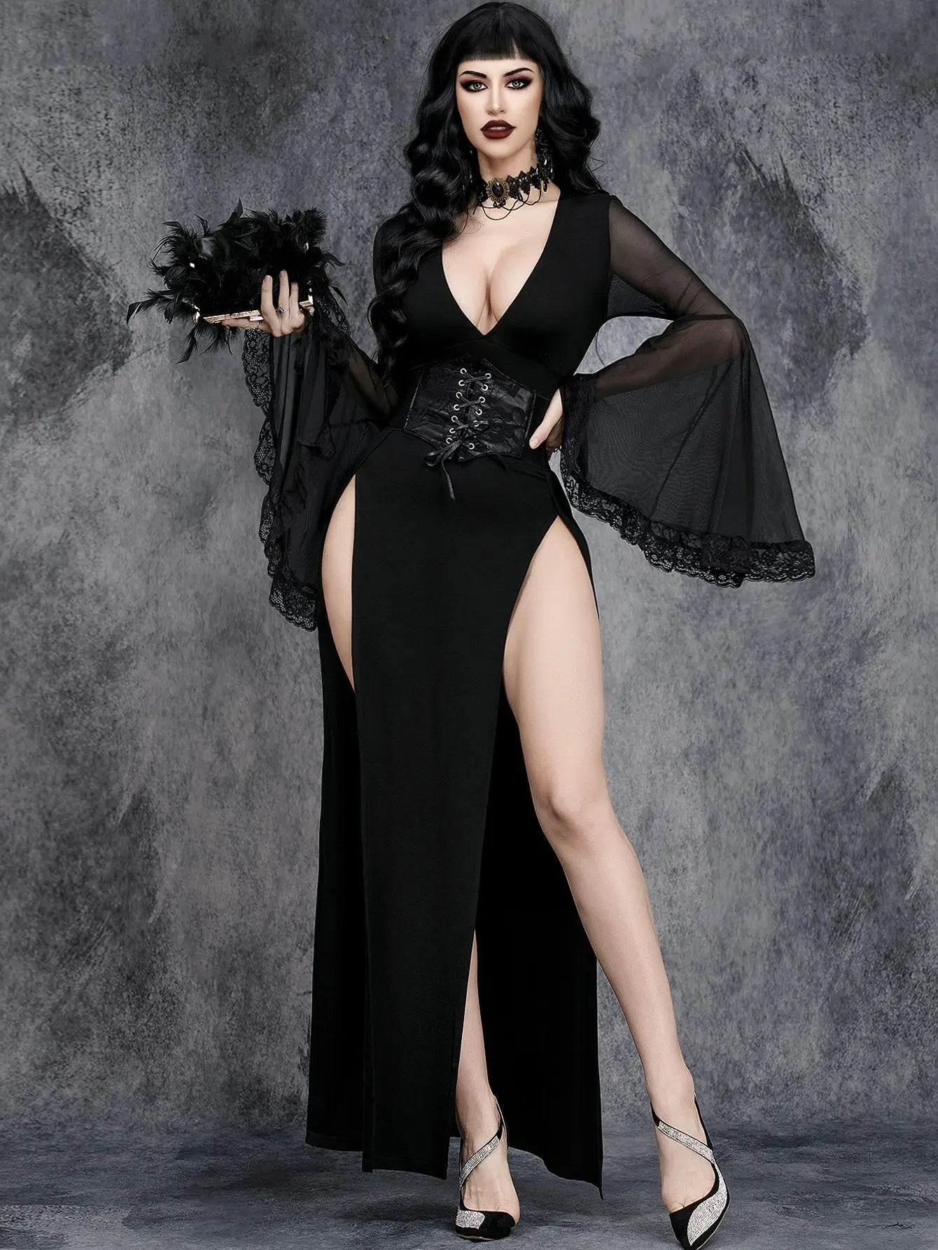 Midnight Siren Gothic Maxi Dress