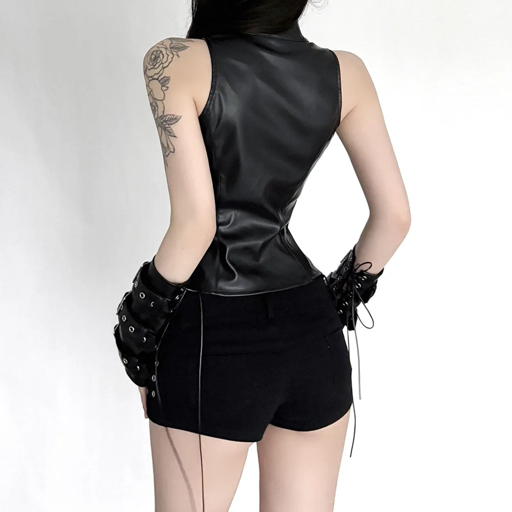 Shadow Buckle Gothic Corset Top