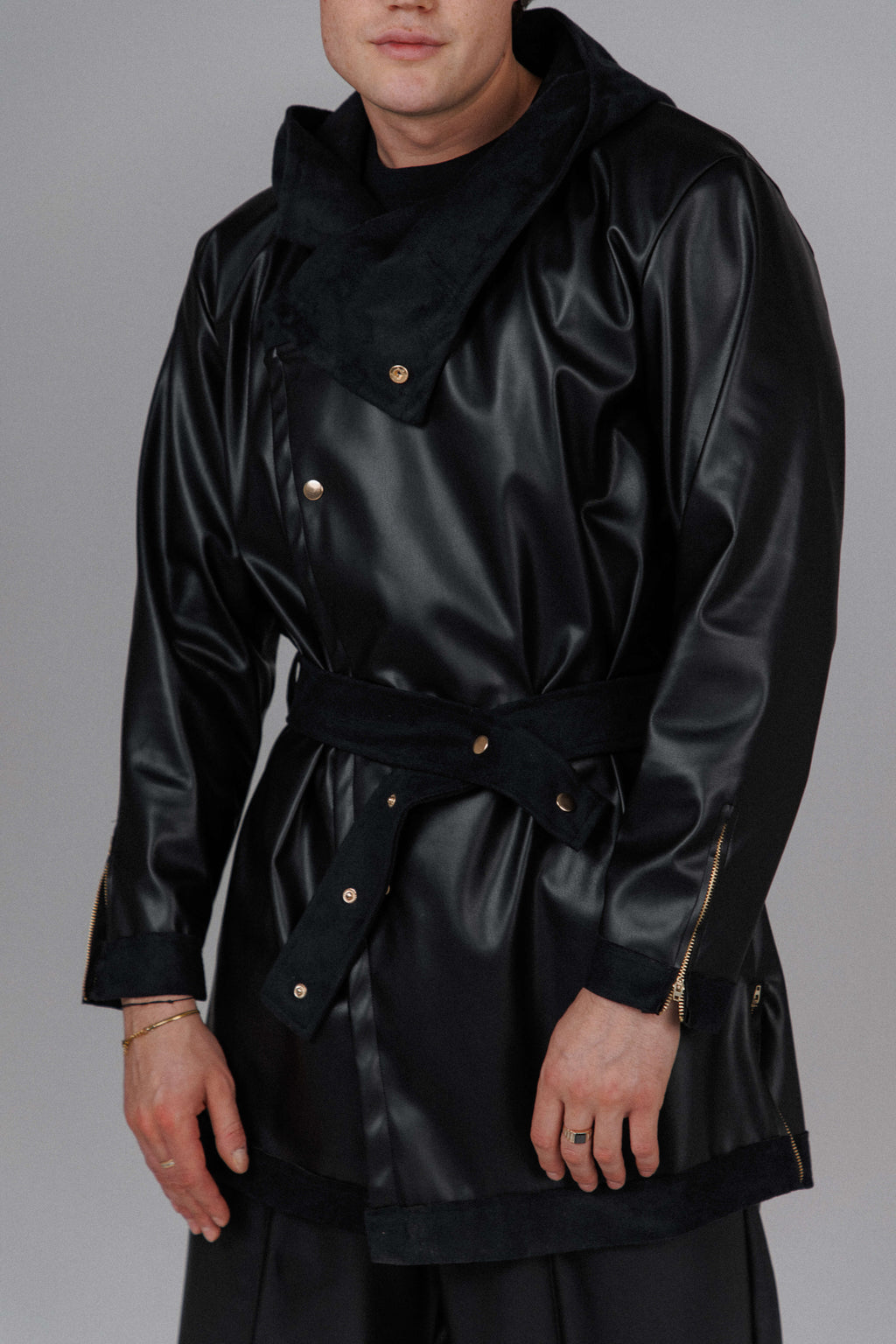 Eclipse Men's Hooded Leather Top