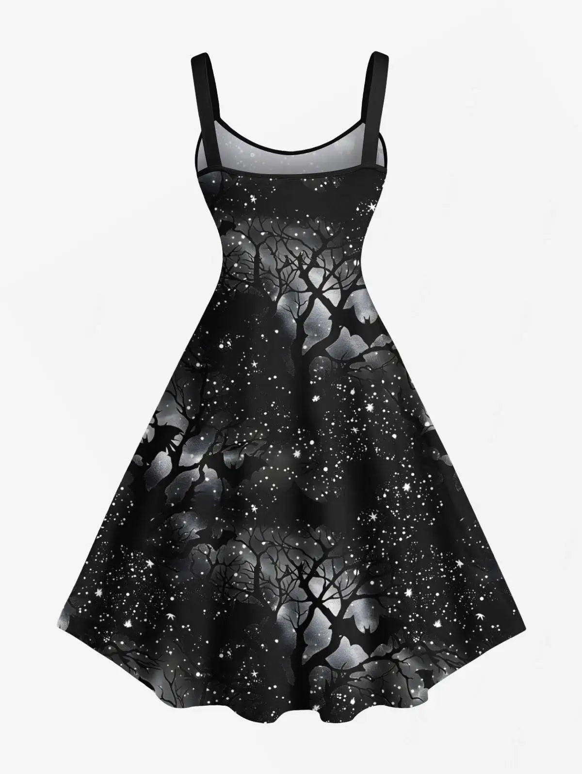 Moonlit Bat Forest Gothic Dress