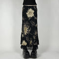 Midnight Bloom Gothic Maxi Skirt
