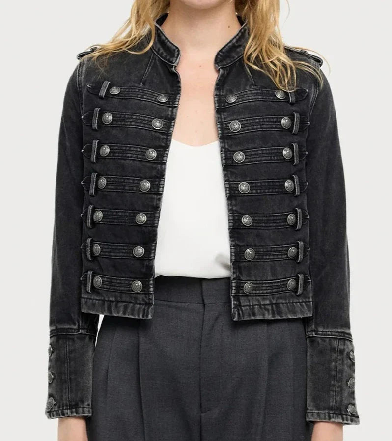 Midnight Regiment Gothic Denim Jacket