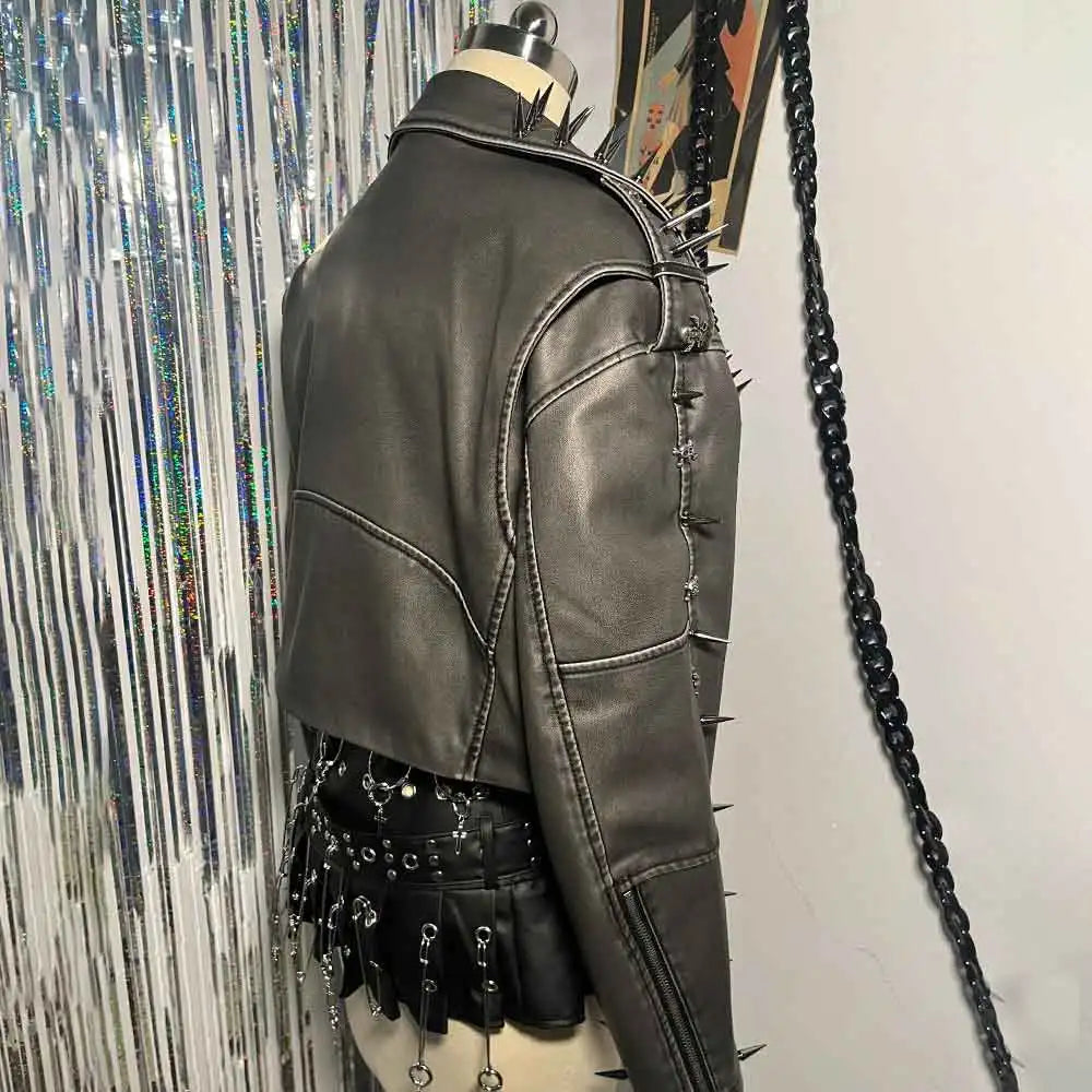 Raven Spike Gothic Biker Jacket