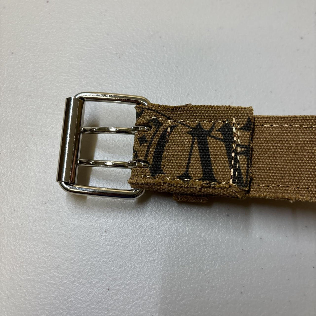 0669 - Tan Graffiti Letters Distressed Belt