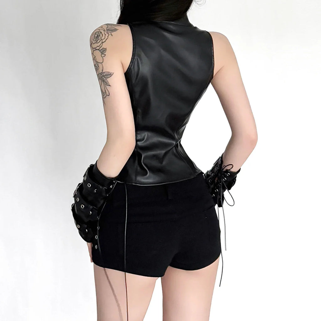 Shadow Buckle Gothic Corset Top