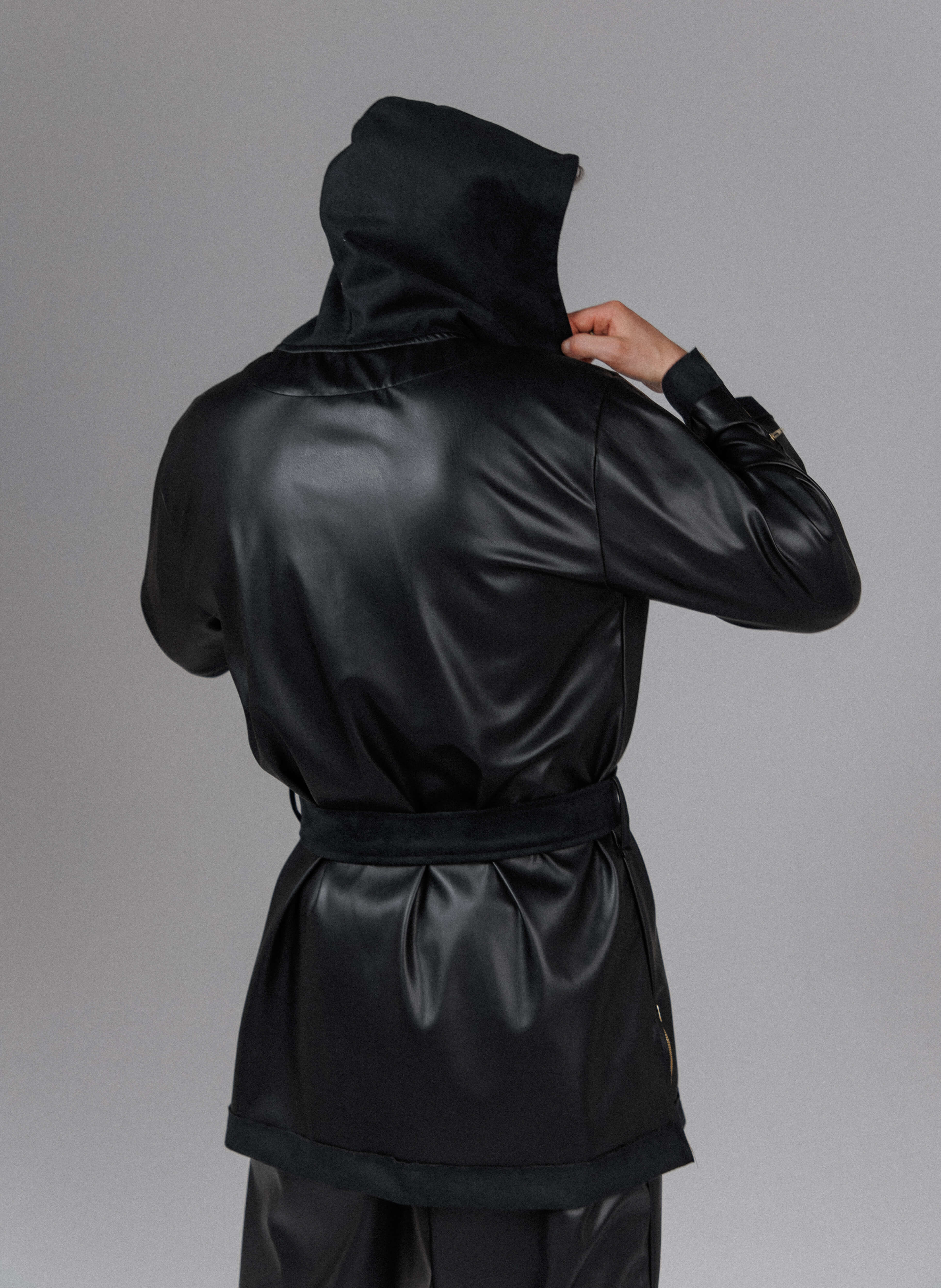 Eclipse Men's Hooded Leather Top