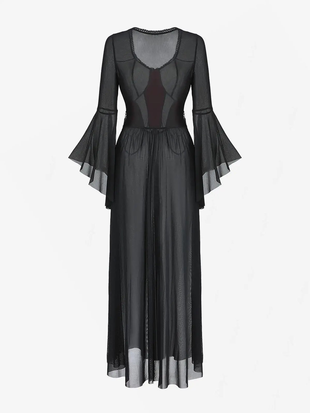 Crimson Web Gothic Maxi Dress