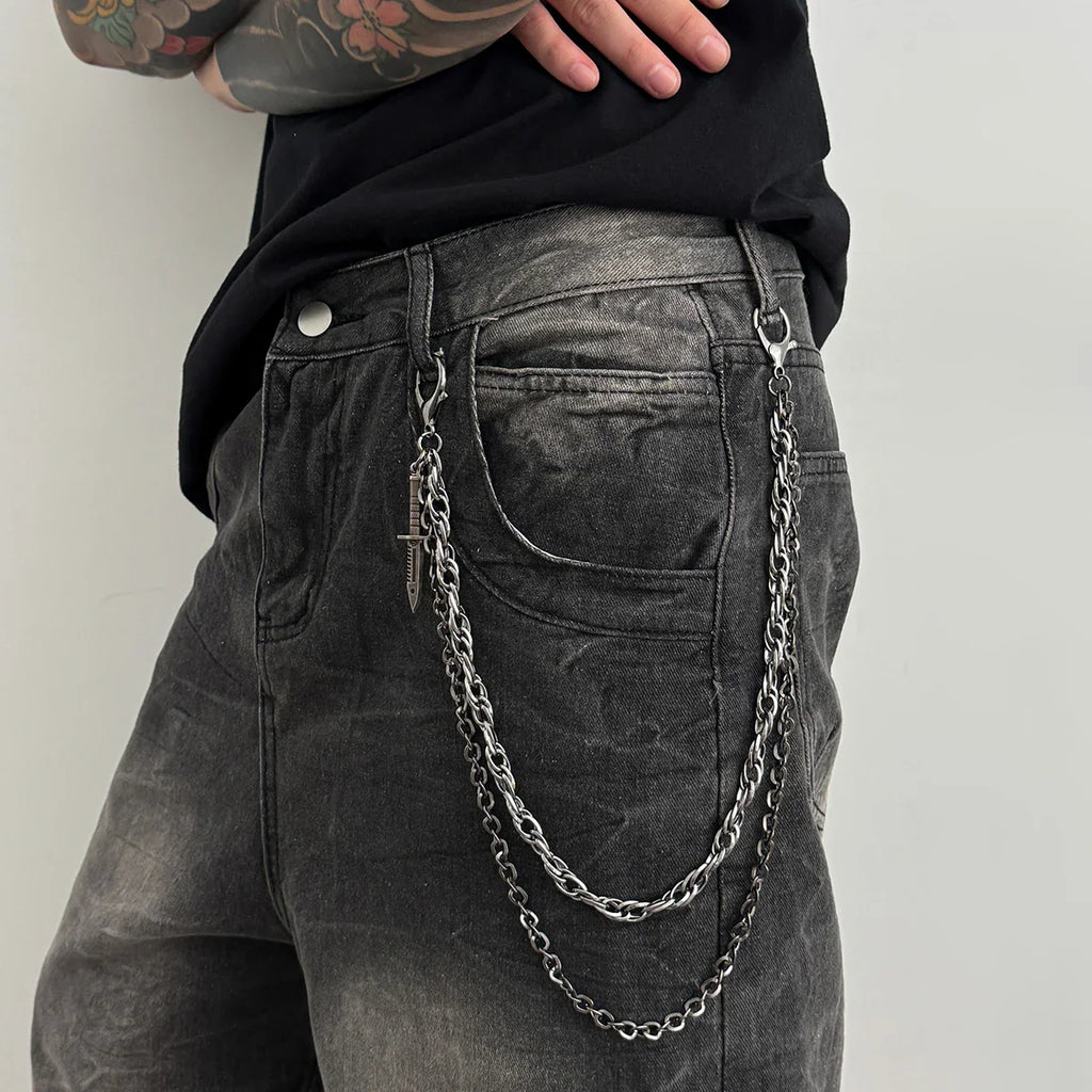 Blade Chain Gothic Pants Chain