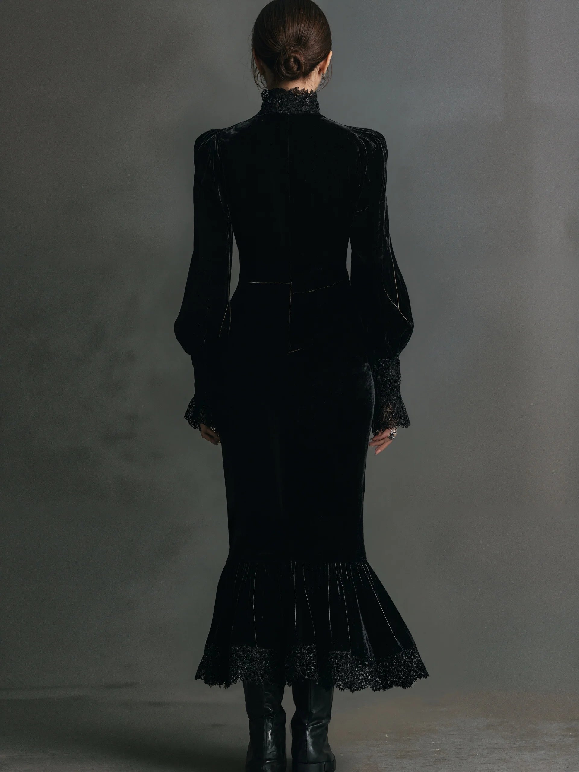 Velvet Mourning Gothic Maxi Dress