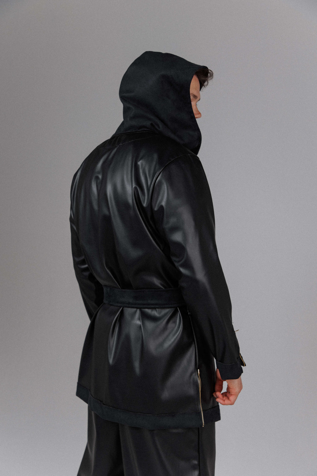 Eclipse Men's Hooded Leather Top