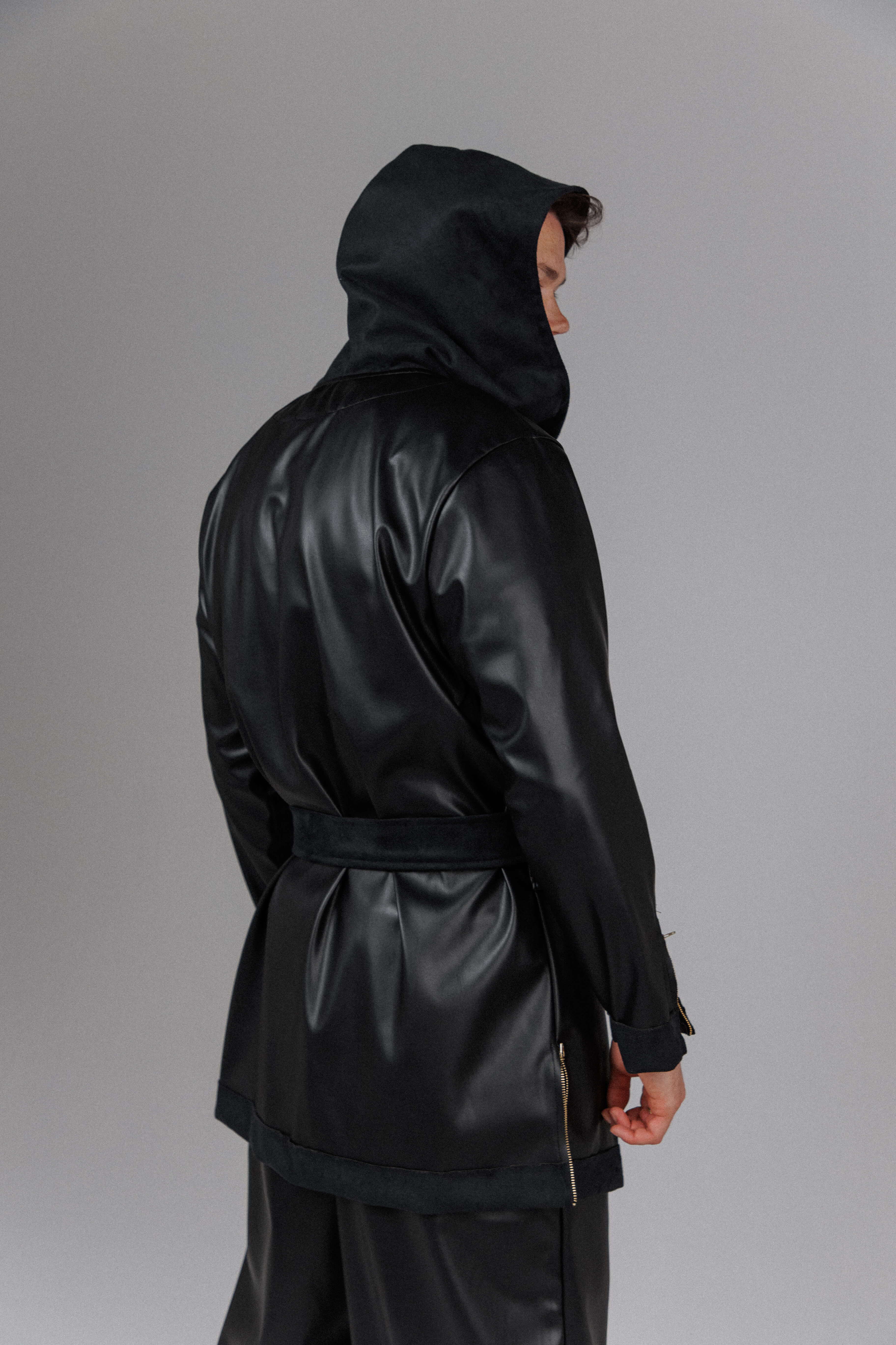 Eclipse Men's Hooded Leather Top