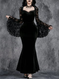 Velvet Nocturne Gothic Maxi Dress