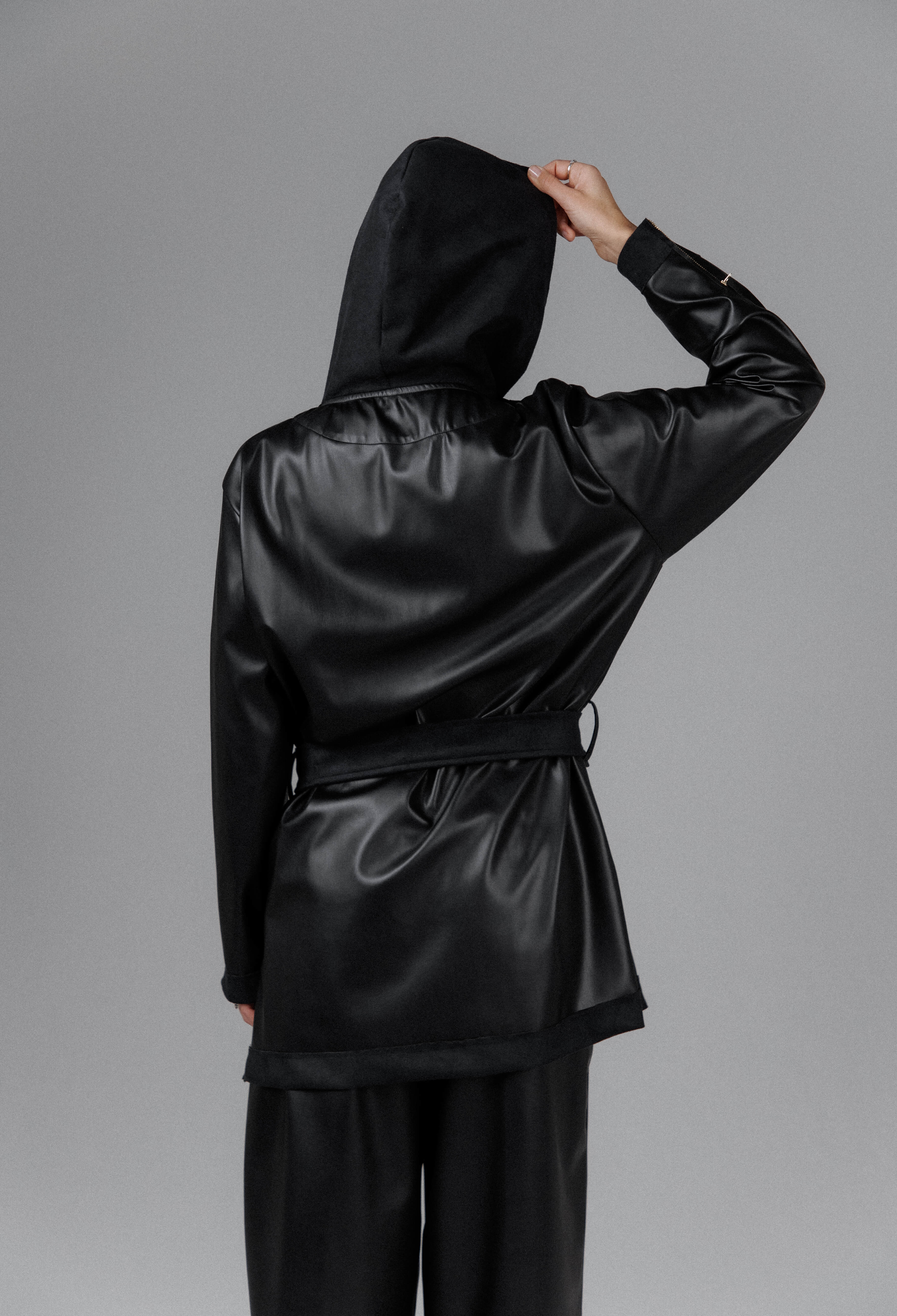 Eclipse Women's Hooded Leather Top