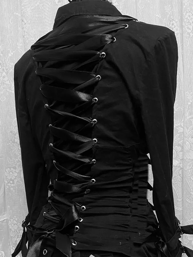 Raven Buckle Gothic Blouse