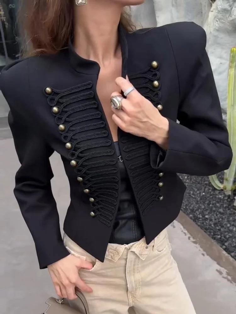 Midnight Regiment Cropped Blazer