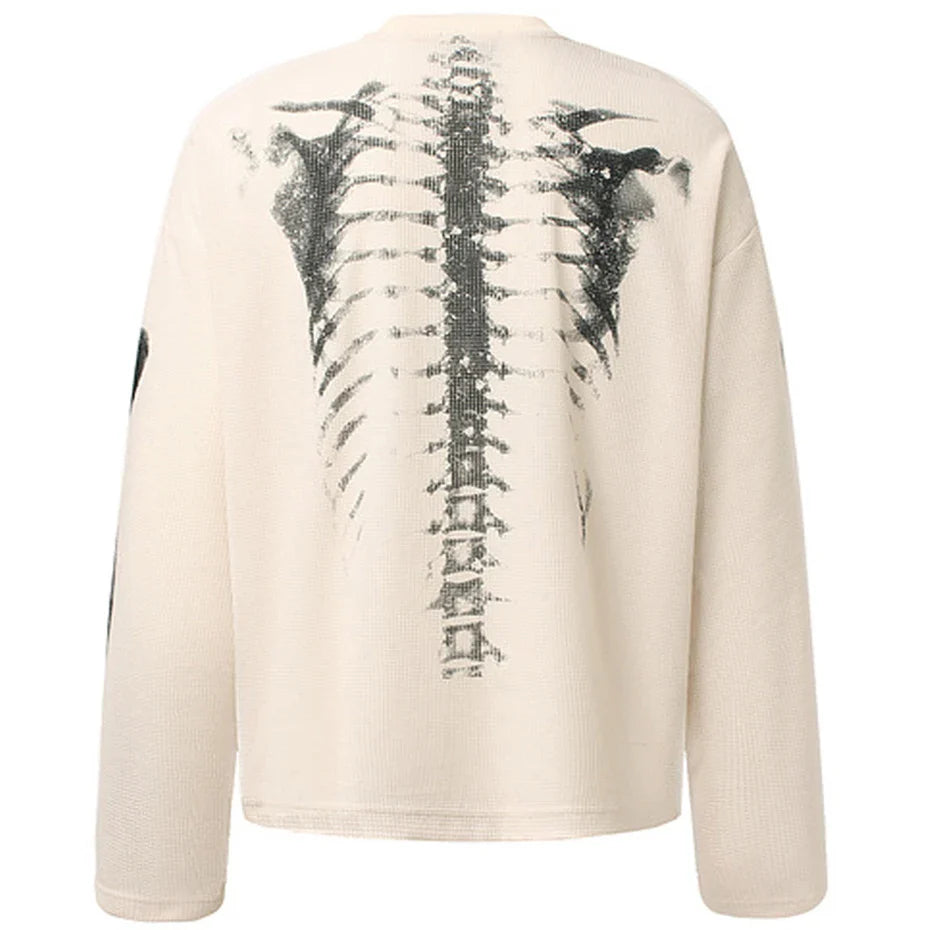 Ribcage Shadow Gothic Long Sleeve Top