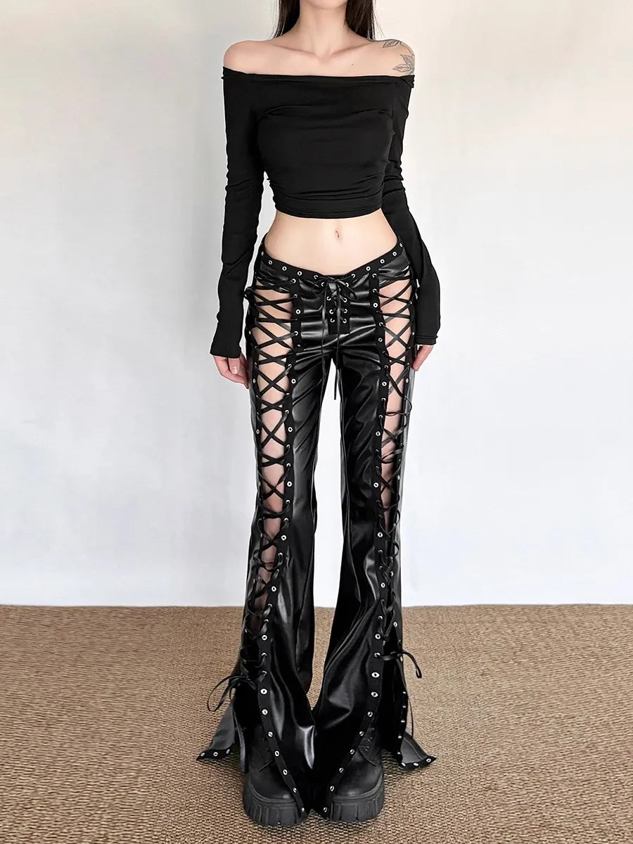 Obsidian Lace-Up Gothic Pants
