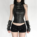 Shadow Buckle Gothic Corset Top