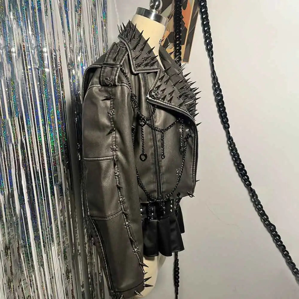 Raven Spike Gothic Biker Jacket