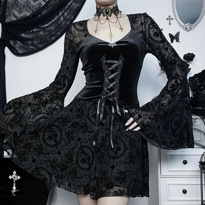 Nocturne Lace Corset Gothic Dress