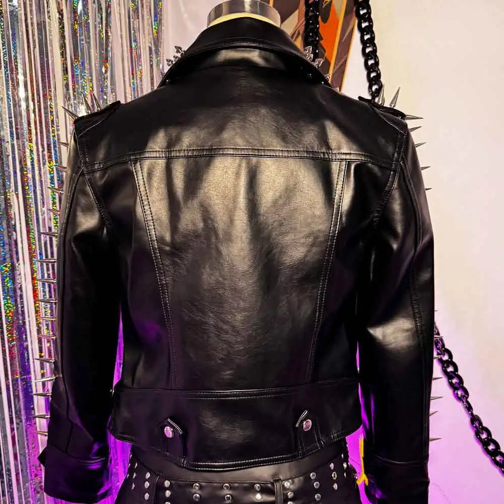 Raven Spike Gothic Leather Jacket