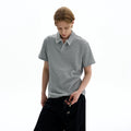 Ribbed Knit Polo Shirt