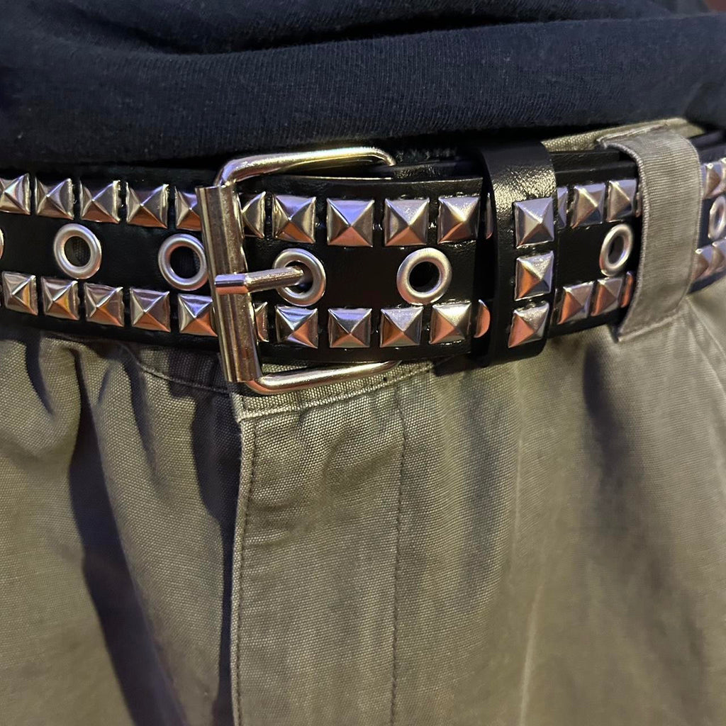 Double Row Rivet Studded Belt