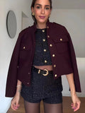 Women's Vintage Classic Jacket Burgundy