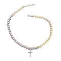 0271 - Y2K Pearl Cross Necklace