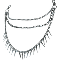 0326 - Layered Rivet Spike Wallet Chain