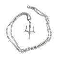0170 - Silver Trident Cuban Necklace