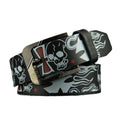 Skull Flame Cross Print Belt