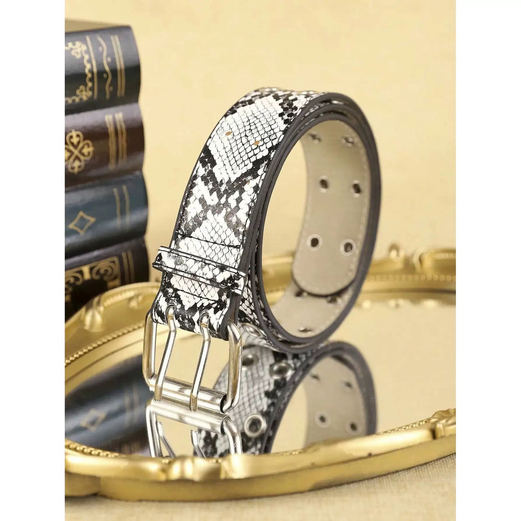 Snow Snake Scale Grommet Belt