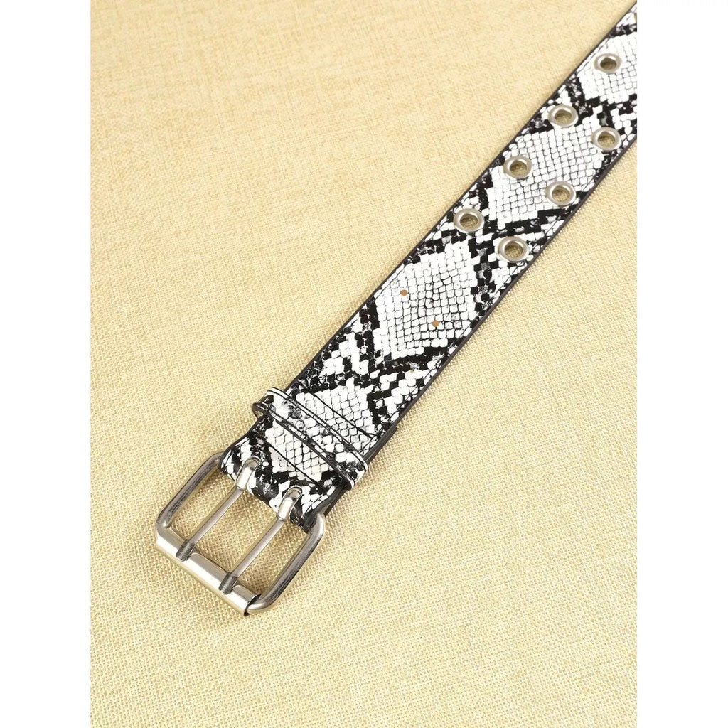 Snow Snake Scale Grommet Belt