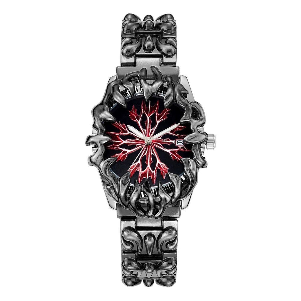 Crimson Vein Steel Watch