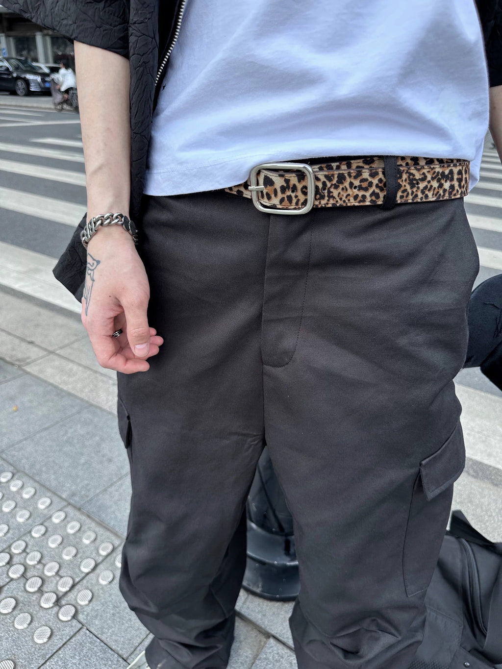Cheetah Square Buckle Belt