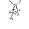 0358 - Double Rhinestone Cross Necklace