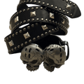 0007 - Double Skull Studded Buckle Belt