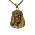 0295 - Golden Rhinestone Jesus Pendant