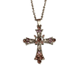 0160 - Y2K Multicolor Rhinestone Cross Necklace