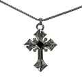0249 - Black Ore Cross Necklace