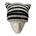 Knitted Ears Beanie (black/white)