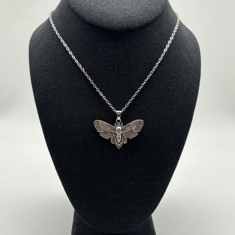 0186 - Gothic Moth Necklace