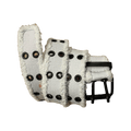 0072 - Distressed Grommet Belt (white)