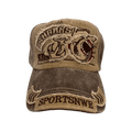 0116 - Distressed Shark Hat (brown+khaki)