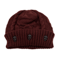 0492 - Skull Knitted Beanie (burgundy)