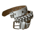 0080 - White Bullet Studded Belt