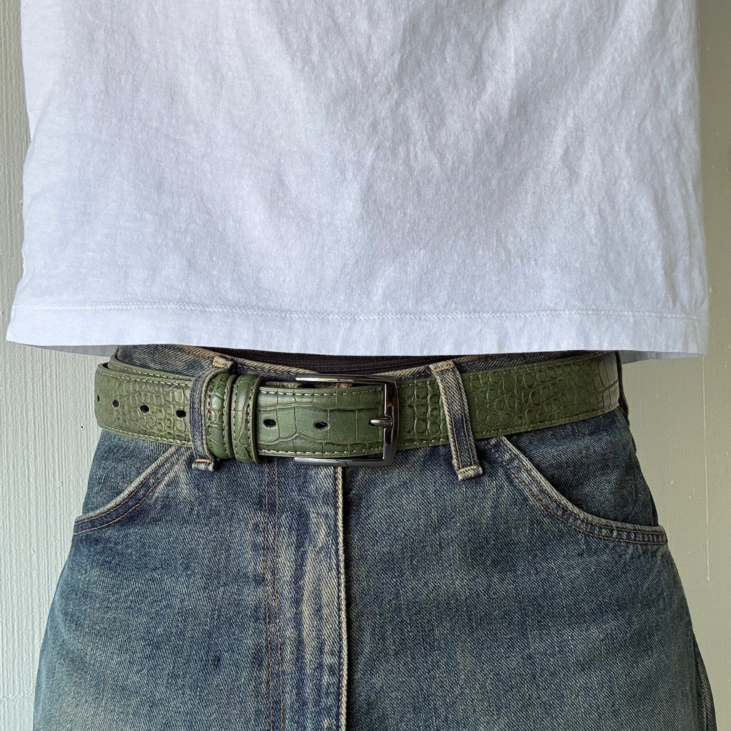Green Crocodile Belt