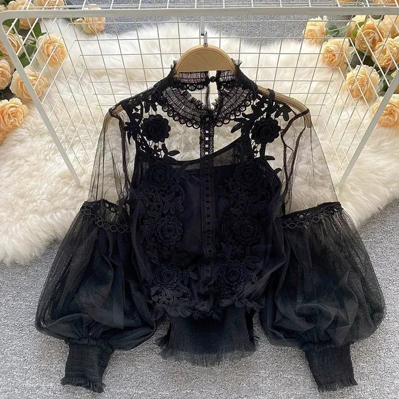 Women's Vintage Blouse Black
