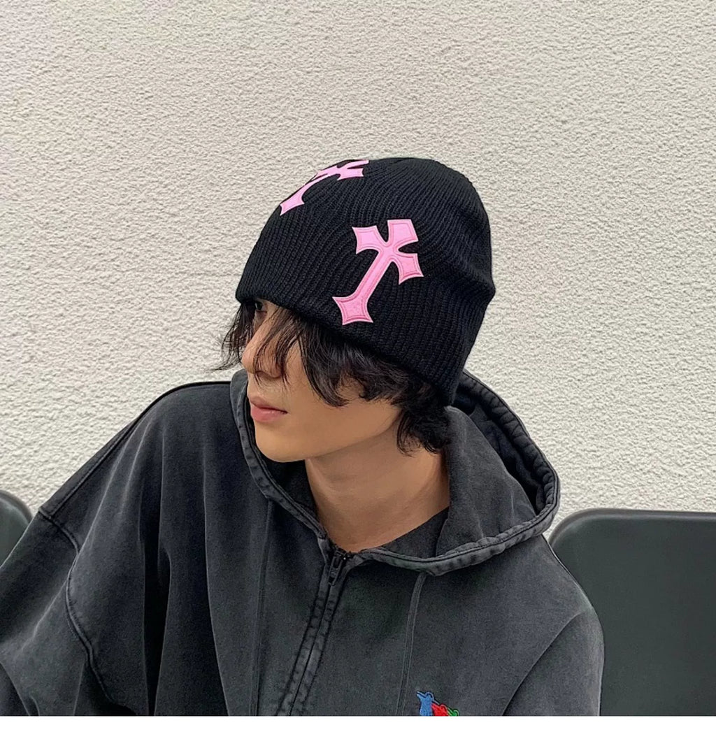 Cross Patch Knitted Beanie